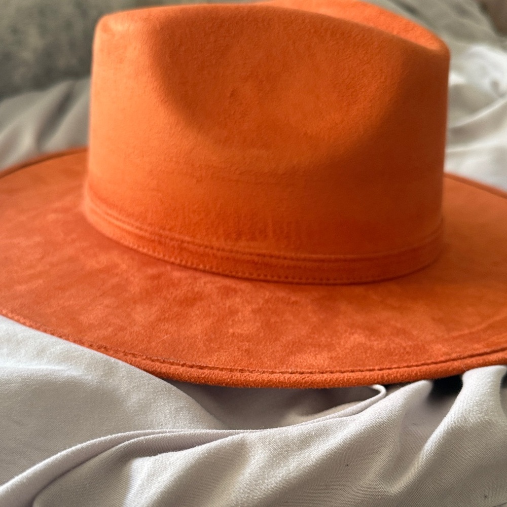 Stylish Orange Wide-Brim Hat